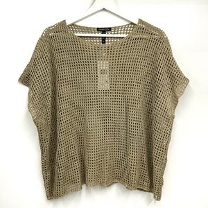 NWT Eileen Fisher Organic Linen Délavé Bateau Neck Top Natural M Italian Yarn